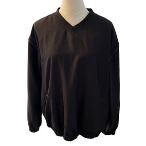 Grand Slam Men’s Large Black V-Neck Golf Jacket Zip Removable Sleeves